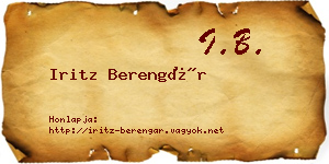 Iritz Berengár névjegykártya